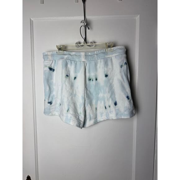 Lou & Grey Tie Dye Sweat Shorts Women's Large Blue White High Rise Lounge - Picture 4 of 6